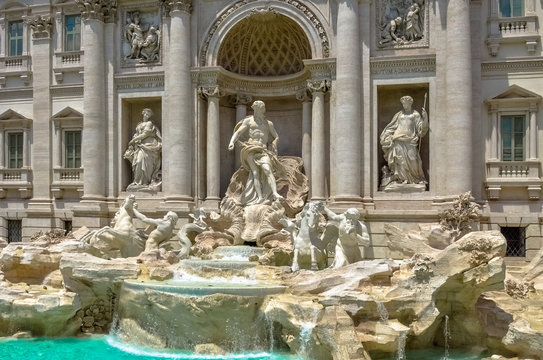 Rome Italy famous Trevi fountain or fontana di Trevi