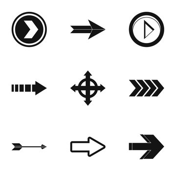 Arrow icons set. Simple illustration of 9 arrow vector icons for web