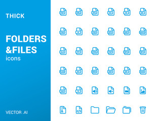Pack of thick icons of folders and files.