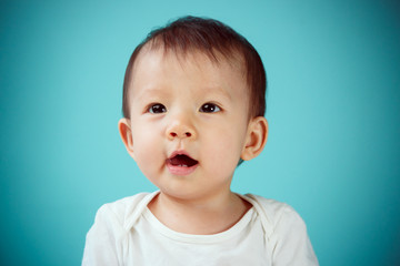 Portrait of an adorable baby girl (soft focus on the eyes)