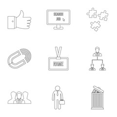 Employee icons set. Outline illustration of 9 employee vector icons for web