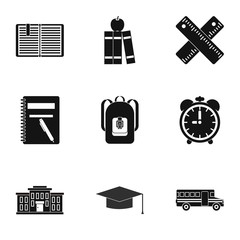 Education icons set. Simple illustration of 9 education vector icons for web