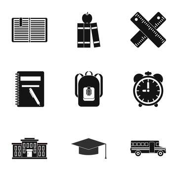 Education icons set. Simple illustration of 9 education vector icons for web