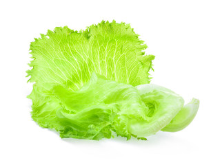 Green Iceberg lettuce isolated on white background