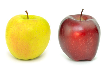 Apple. Red and green isolated on white