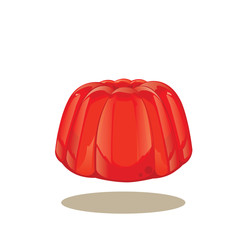 illustration vector . Red jelly pudding isolated on a white background.