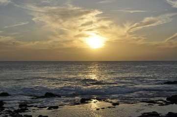 Sunset on the beach, Lanzarote