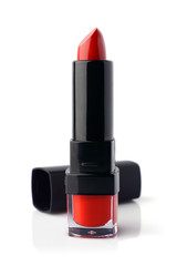 Red lipstick isolated on white