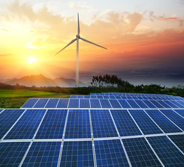 solar panels and wind generators