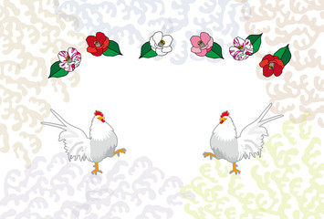 ニワトリのイラスト　フェミニンな優しいイメージのデザイン