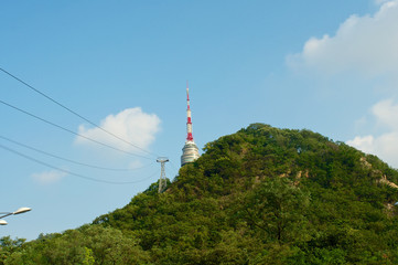Obraz premium Seoul tower in summer in South Korea
