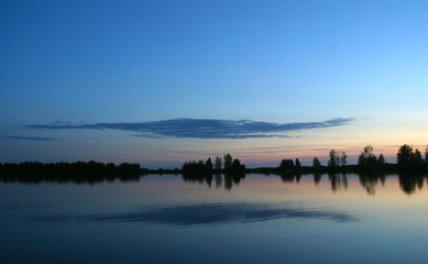 beautiful sunset over river