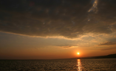 sunset over water
