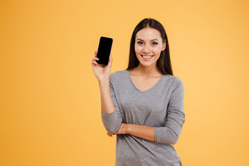 Happy model with phone