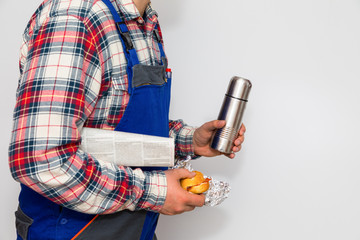 Handwerker Pause Streik Mahlzeit Kaffeepause