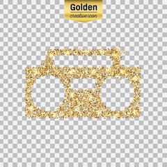 Gold glitter vector icon