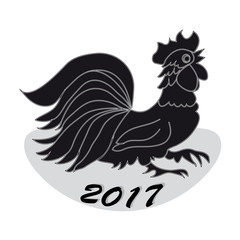 Fototapeta na wymiar Rooster, rooster year, black on white background.