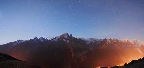 Mountain stars and light Chamonix