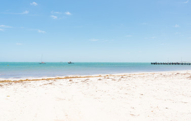 Fototapeta na wymiar Sea and beach background with copy space