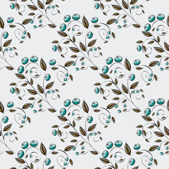  Abstract Berries seamless pattern. 