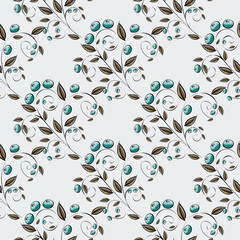  Abstract Berries seamless pattern. 