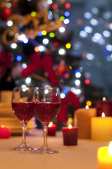 赤ワインとキャンドル