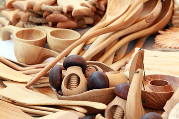 Fototapeta na wymiar wooden cutlery