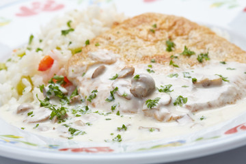 Fototapeta na wymiar schnitzel with rice