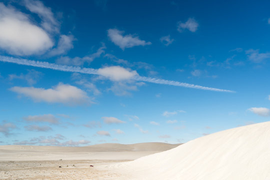 View of Lancelin Sand Dunes in Western Australia. This place for Surfing in Sand. Famous of Families enjoying. Landscape View .