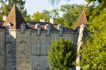 Fototapeta na wymiar Chateau de Cazeneuve, Prechac, Bordeaux region.