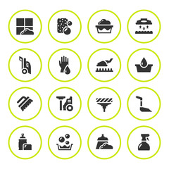 Set round icons of cleaning