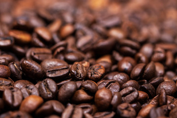 Coffee beans close-up. Texture. Background