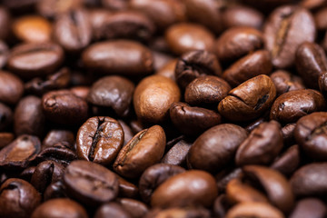 Coffee beans close-up. Texture. Background