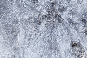 texture of ice on the river