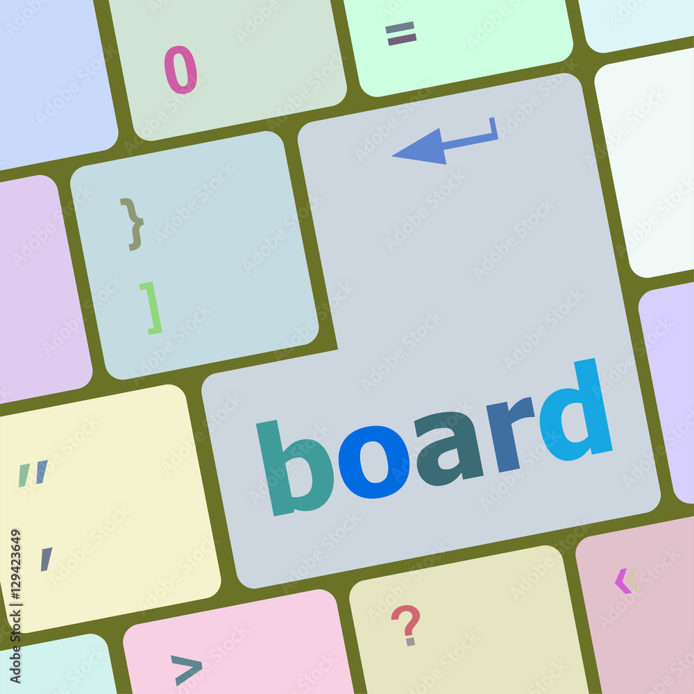 Poster board button on computer pc keyboard key