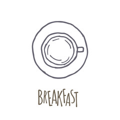 Breakfest hand drawn icon over white background
