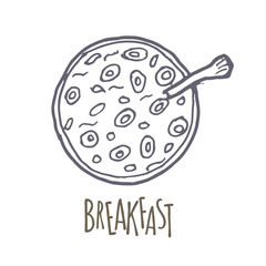 Breakfest hand drawn icon over white background