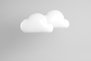 3D illustration of white speech bubble