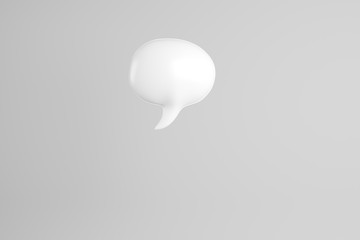 3D illustration of white speech bubble