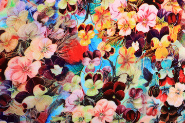 colored flowered fabric