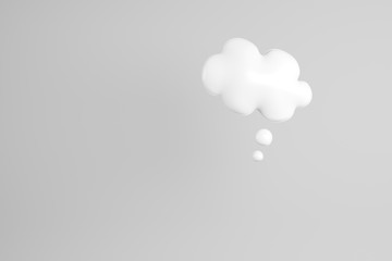3D illustration of white speech bubble