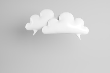 3D illustration of white speech bubble