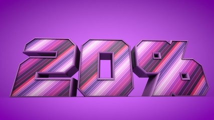 20% purple 3d text illustration