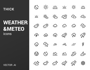 Pack of thick Weather icons.