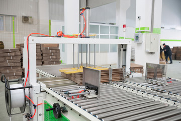 factory workshop for the production of cardboard for packaging