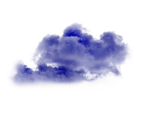 Clouds or blue  smoke on white background