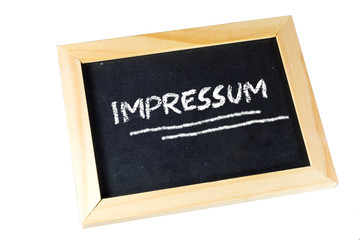 Fototapeta premium Eine Tafel mit dem Wort Impressum