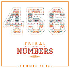 Tribal ethnic numbers for t-shirts, posters, card and other uses.