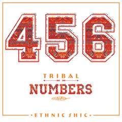 Tribal ethnic numbers for t-shirts, posters, card and other uses.