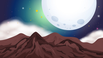 Obraz premium Nature scene with mountains at night